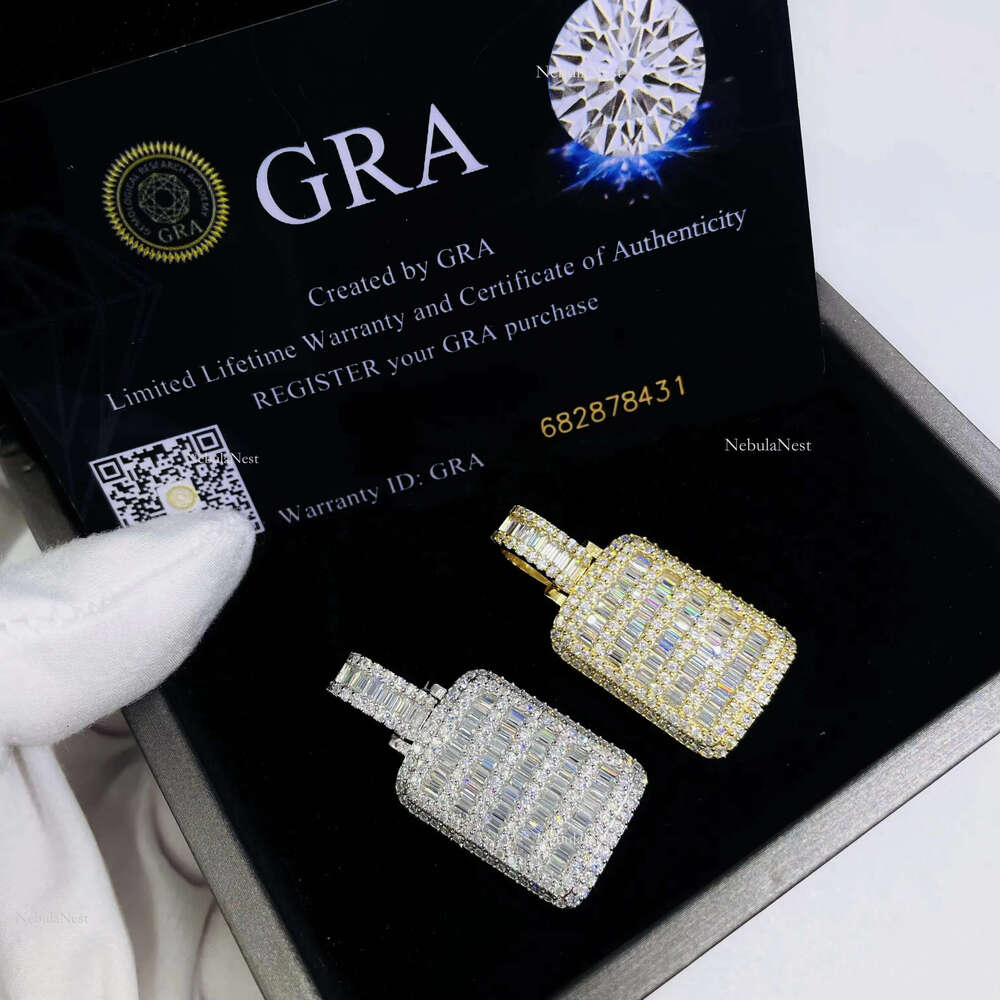 Hip Hop Jewelry VVS Moissanite Rapper Lced Out Customize Sterg Sier Shield Pendant