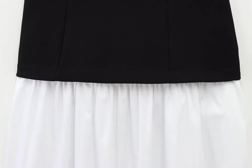 TRAF Womens Spring Collection Elegant and Fashionable Party Dress Color Comparison Splicing Sexy Strapless 250409
