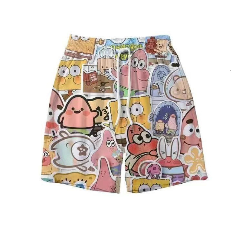 2025 New Designer Men Shorts Summer Cartoon Crayon Shin Chan Shorts Men And Women Loose Home Five Part Sleeper Pants Casual Sports