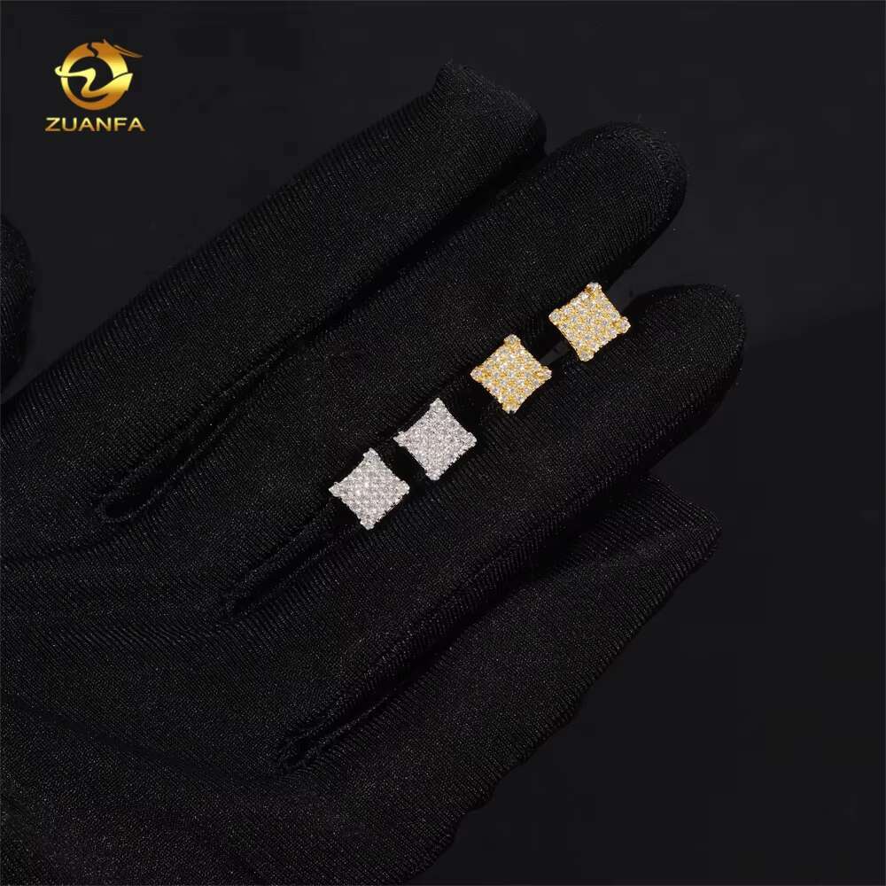 Fine Jewelry High Quality Designer 18k Gold Plated Iced Out 925 Sterling Silver Jewelry Stud Earrings