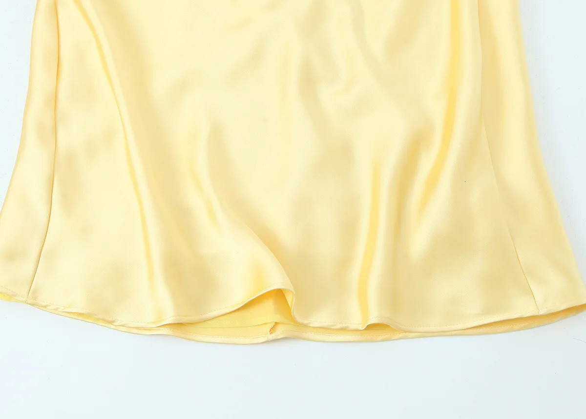 Satin backless sexy womens long dress fashionable sleeveless spaghetti strap Vneck summer dubbing party vest 250409