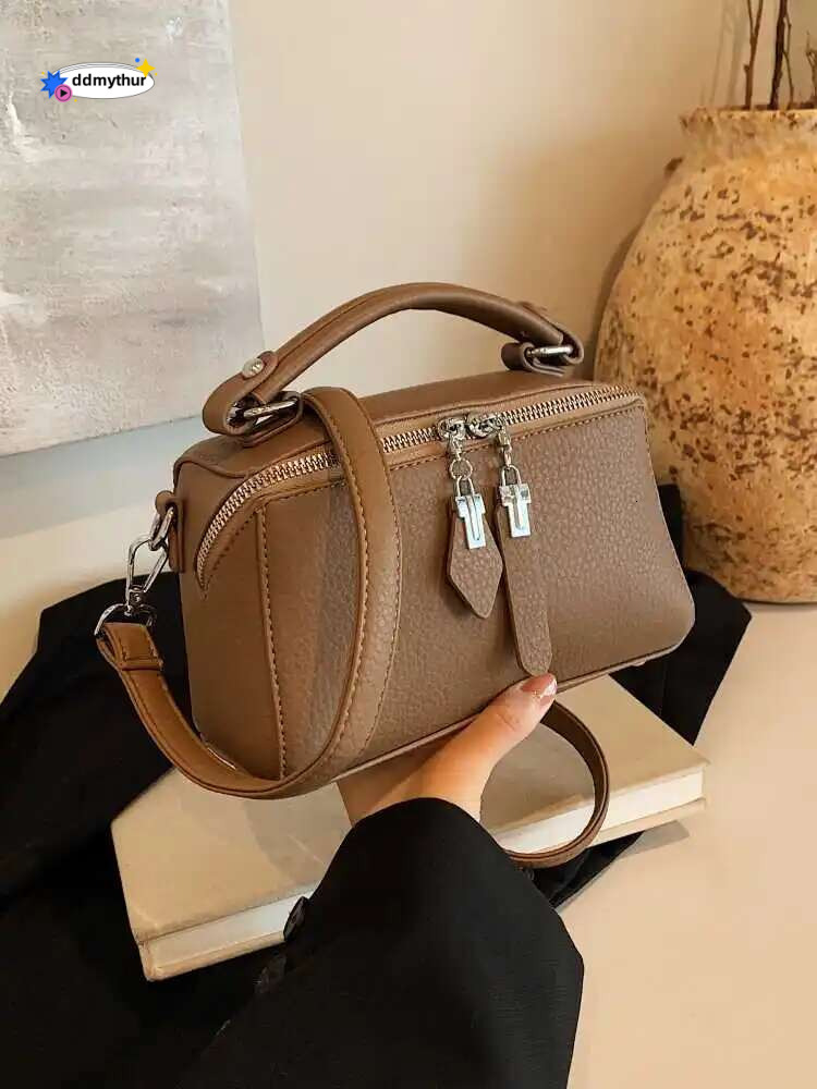 Spring Autumn Fashion Box For Women New PU Leather Versatile Crossbody Solid Color Soft Handheld Small Square Bag ddmythur
