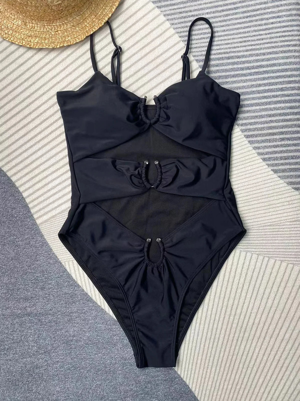 Womens onepiece swimsuit hollow outer beach backless Monokini Brazilian womens 250409