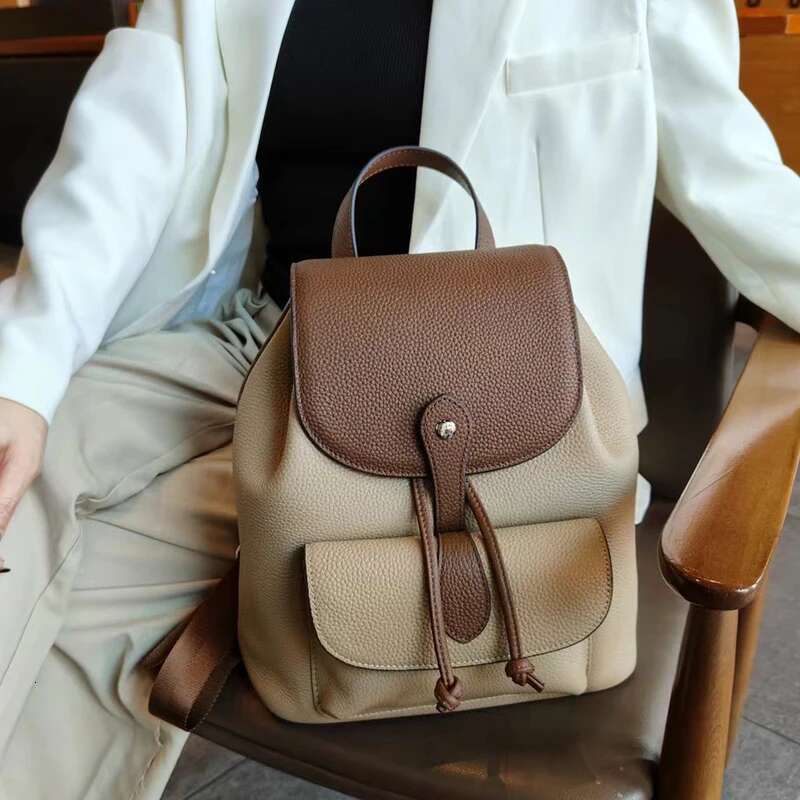 Head Layer Cowhide Women 2024 New Large-Capacity Girls Casual Travel Backpack Student Schoolbag
