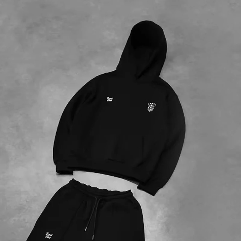 Y2K Mens Harajuku Hoodie Street Clothing Gothic Sports Pants Fashion Trend Set ed Retro Pattern Oversized Shirt 250409