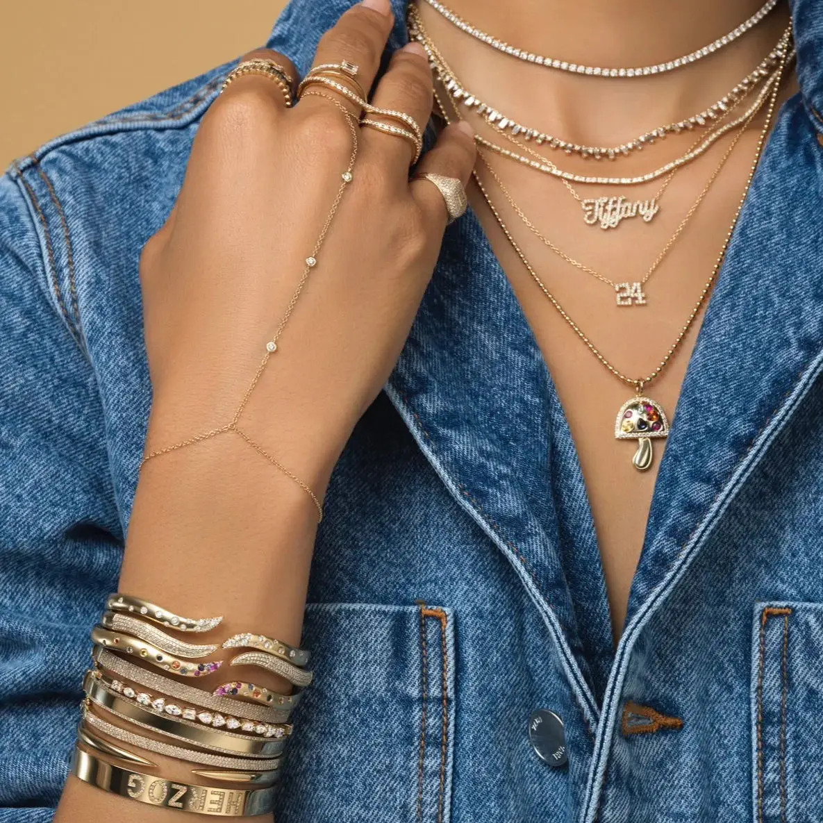 925 Sterling silver Fine Jewelry Geometric Round Bezel CZ Sparking Women Hand Chain Bracelet 250408