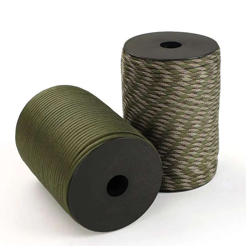 100M 550 Military Standard 9-Core Paracord Rope 4mm Outdoor Parachute Cord Survival Umbrella Tent Lanyard Strap Clothese