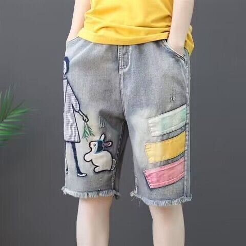 2025S Women S Designer Shorts Summer New Style Artistic Embroidery Loose Hole Embroidered Elastic High Waist Haren Cowboy Shorts For Women Hot Pants B
