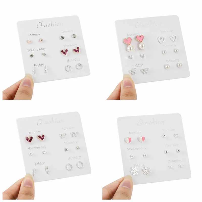 New S925 Silver Needle Stud Earrings Set for Women Girls Simple Cute Exquisite Mini Earrings Jewelry Gift Wholesale Direct Sales Z250408