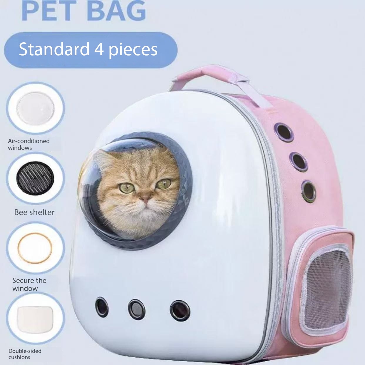 Cat bag for outdoor use, portable and lightweight, space capsule, transparent backpack, large capacity, dog, high appearance, pet, stress resistant