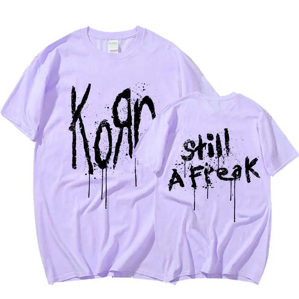Korn Music Concert Rock Band World Tour T-shirt Mens Retro Metal Gothic Oversized T-shirt Street Clothing Short Sleeve T-shirtXJ250409