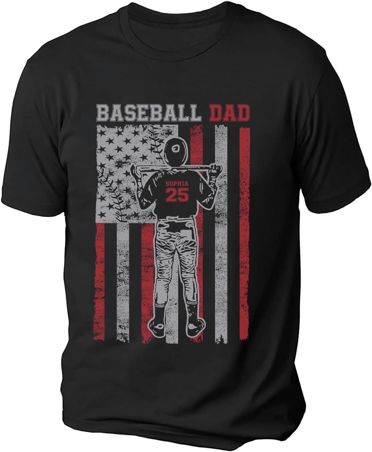 T shirt for Mens Personalized Baseball Dad Shirt, Dad Baseball T-Shirt, Baseball Dad Gifts, Baseball Lover Gift, Dads Birthday Present