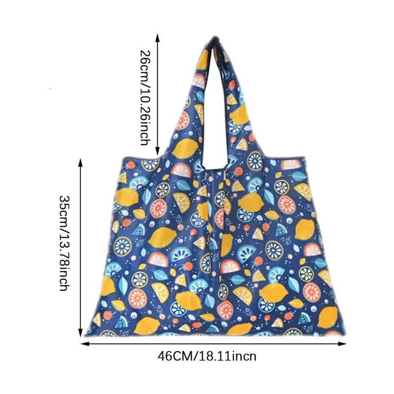 Reusable shopping bags large washable foldable environmentally friendly nylon heavyduty pocket handbags 250408