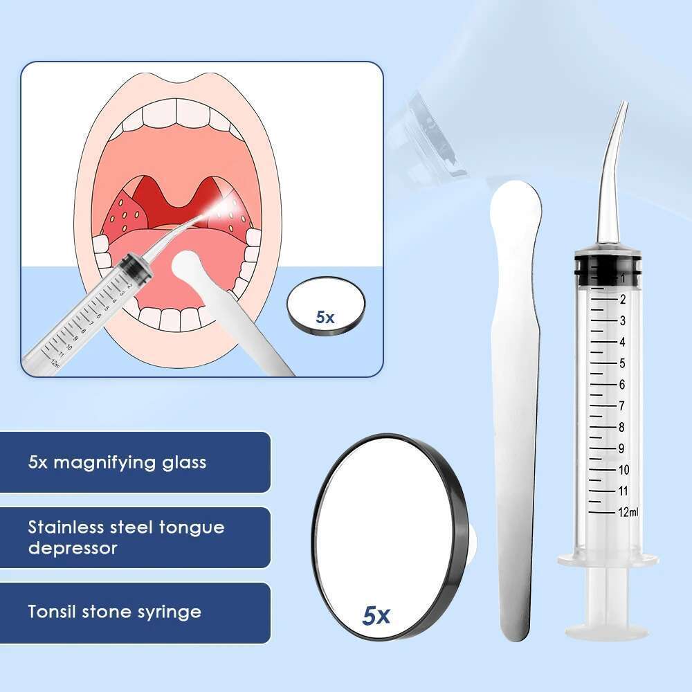 Electric Remover Kit Vacuum With Irrigation Syringe Instant Suction Tonsil Stone Removal