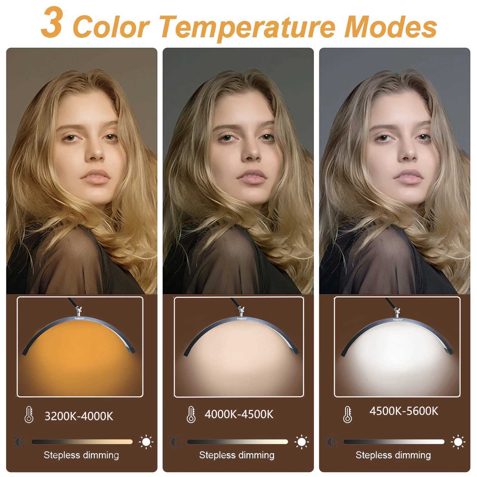 FOSOTO wall mounted half moon light photography fill light LED pendant light used for hair salons eyelashes nails tattoos beauty salons X250409