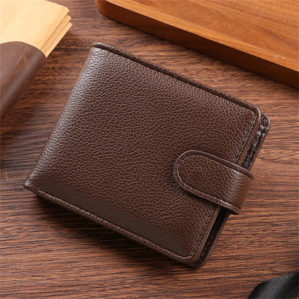 ISKYBOB Mens Wallet Multi Card Slot IDCredit Stand Fashionable Retro Business Coin Snap Leather 250408