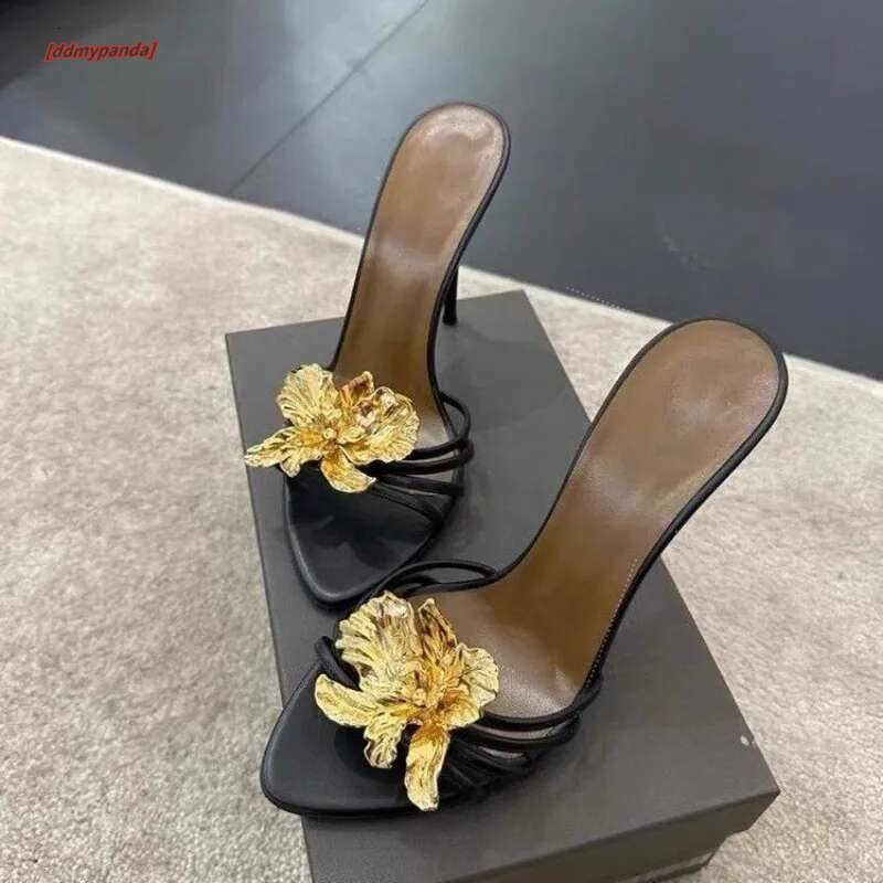 High-heeled Sandals for Women Fashion Pointed Head Shallow Mouth Crystal wer Set Foot Anti-slip Wear Slippers ddmypanda
