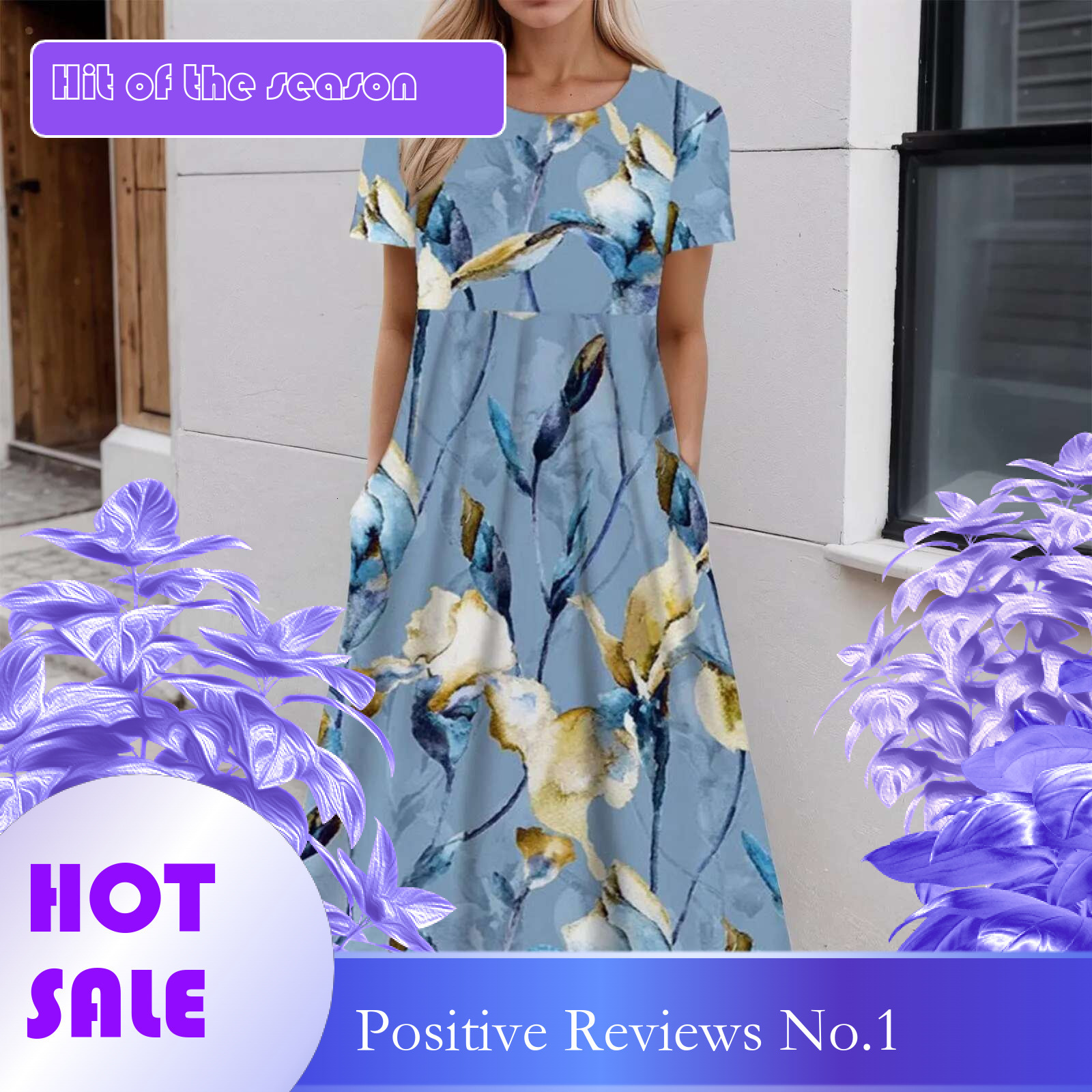 Dongdumaoyi Summer Bohemian Holiday Casual Dress Fashion Beach Kaftan Vestido Robe Women Short Sleeve Floral Printed Sundress
