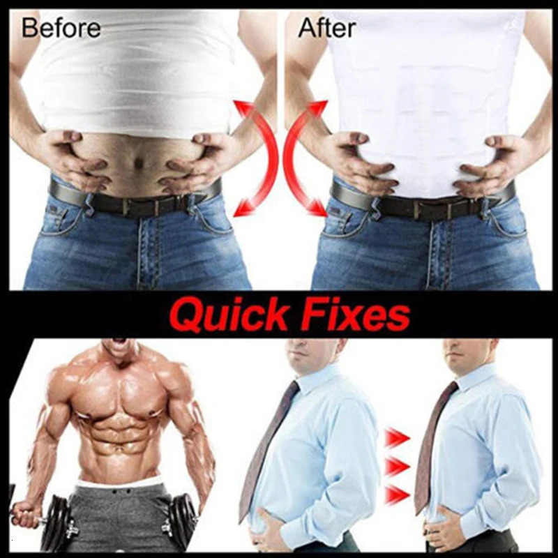 Mens Shapewear Slimming Body Corset Vest Shirt Compression Abdomen Tummy Belly Control Slim Waist Cincher Underwear Sports Vest 250409