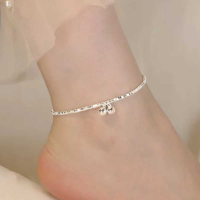 New 925 Sterling Silver Anklet Fashion Simple Flower Shape Anklet Birthday Party Gift for Womens Exquisite Acessories Z250408