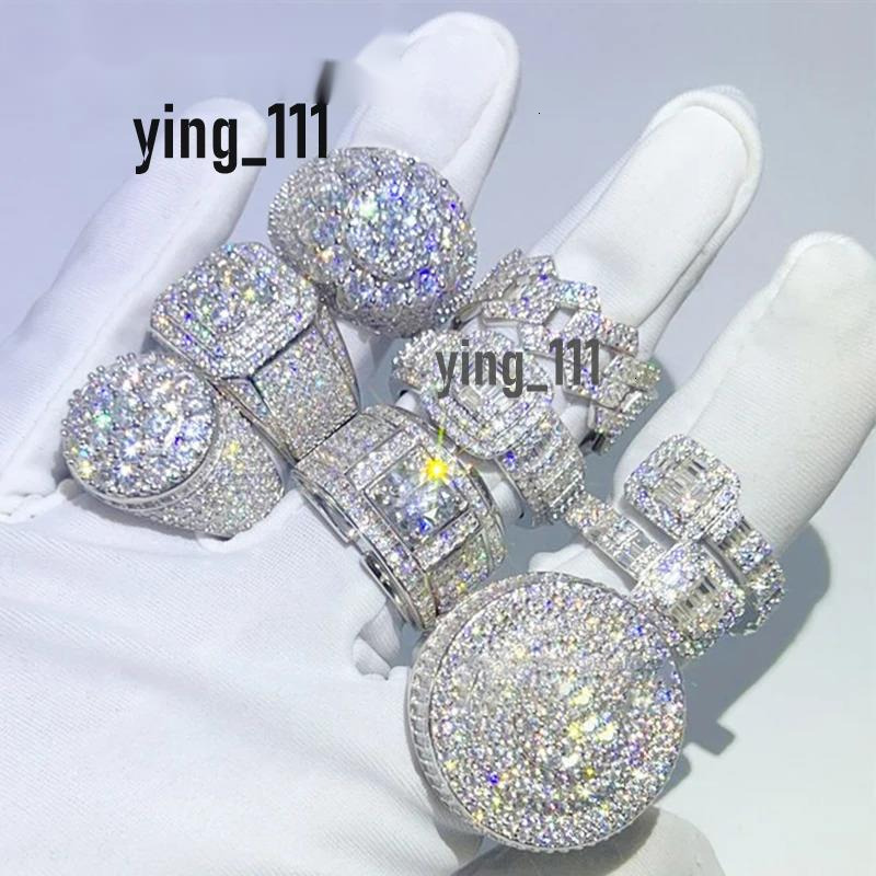 Hip Hop DJMAX Full Moissanite Rings For Men Original 925 Sterling Silver Men and Womens Moissanite Finger Rings Best Gifts 2024
