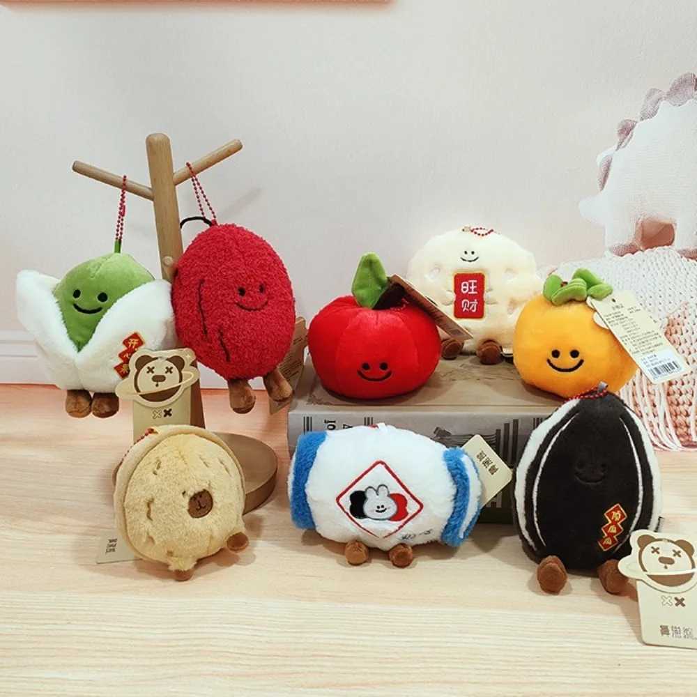 Pocket Charm Simulated Food Plush Doll Pendant Decoration Persimon Plush Keychain Kaii Cute Pistachio Plush PendantXJ250409