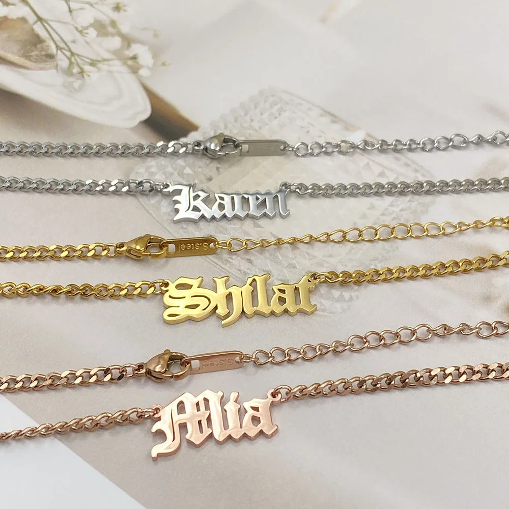 Custom Chain Men Name Pendant Customized Necklaces Women Cuban Chains Premium Stainless Steel Necklace Fashion Jewelry Gift 250409