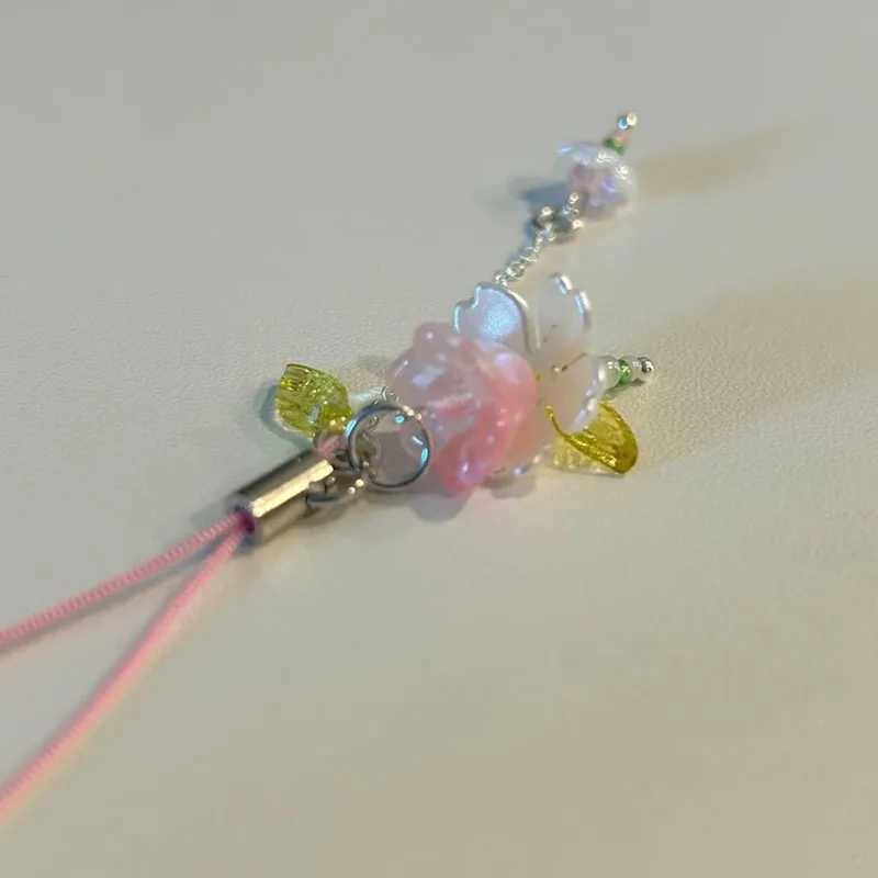 Pink Lotus Phone Charm Handmade Keychain Accory CuteXJ250409