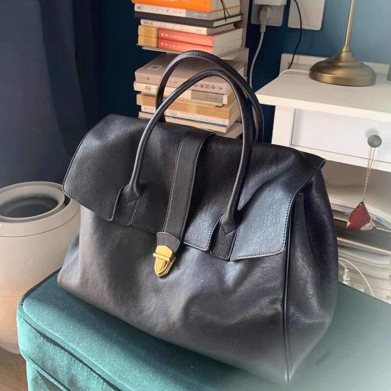 England Style Tote Bags For Women Designer Handbag And Purse 2024 New In PU Vintage Lock Large Capacity Underarm Shoulder