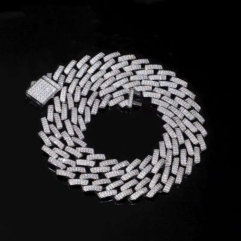 Dolphins Fine Jewelry Hip Hop Necklace Real Gold Plated 8mm 10mm 12mm 14mm 20mm VVS Dia Iced Out Moissanite Cuban k Chain