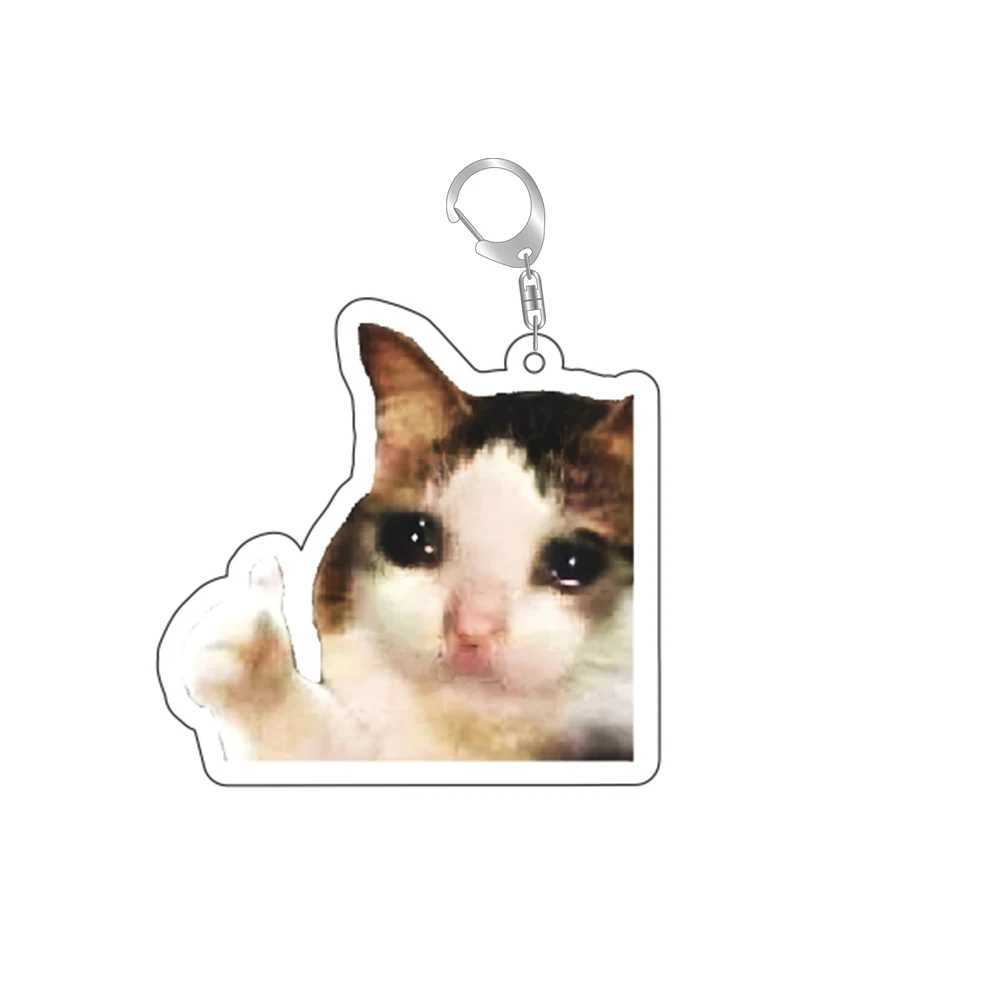 Super cute bread popping cat meow meme keychain ring for Accor bag pendant keychain jewelry fan giftXJ250409