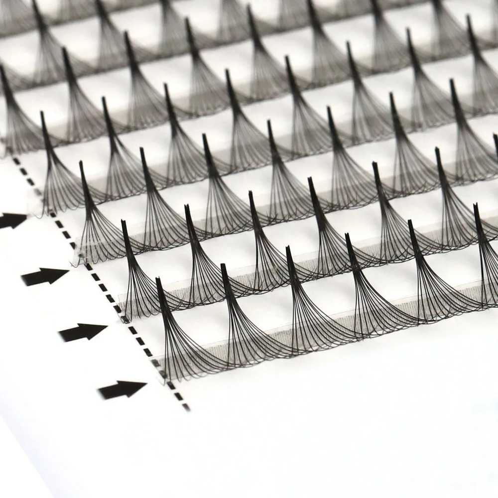 AGUUD 10 trayslot Korea premade russian volume lashes super fans needle pointy stem narrow base promade fans eyelash extensions 251103