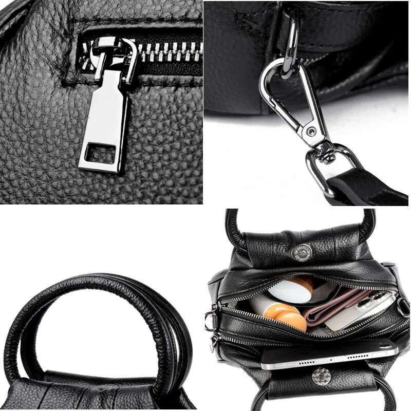 Designer Genuine Leather Handbag Women Fashion Shoulder Bag Soft Cowhide Messenger Sac Female Purse Ladies Tote