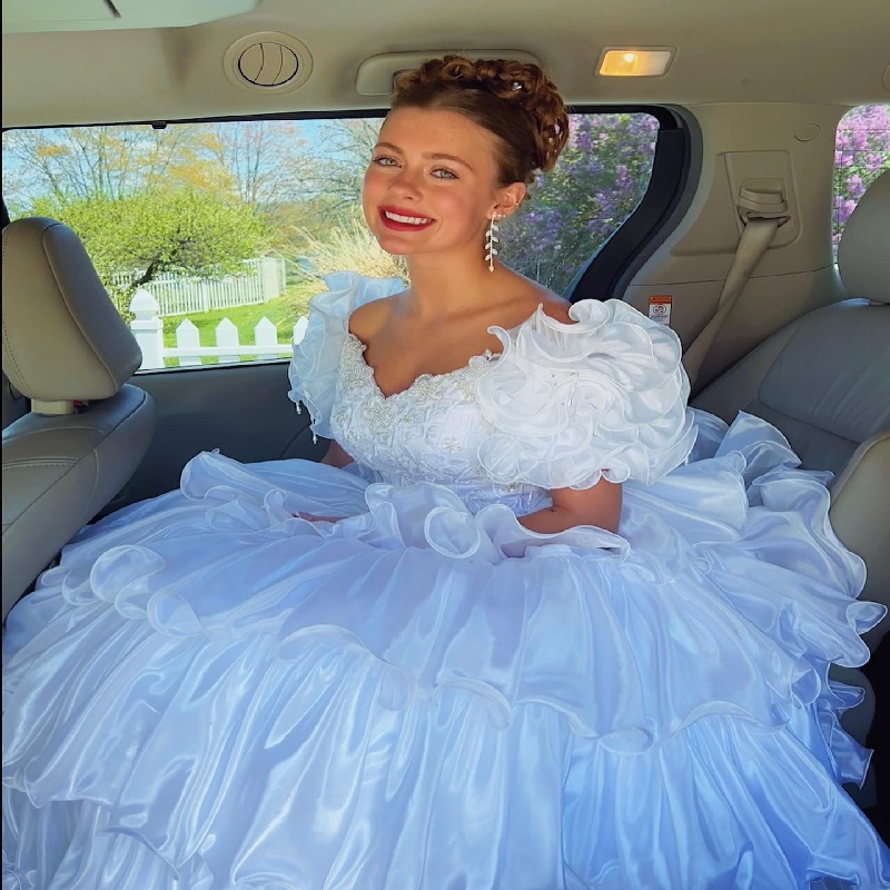 Victorian Rococo Wedding Dress With Ruffles Sleeves White Duchess Steampunk Bustle Bride Dress 2025 Castle Garden Vestio De Novias Empire-style Prince