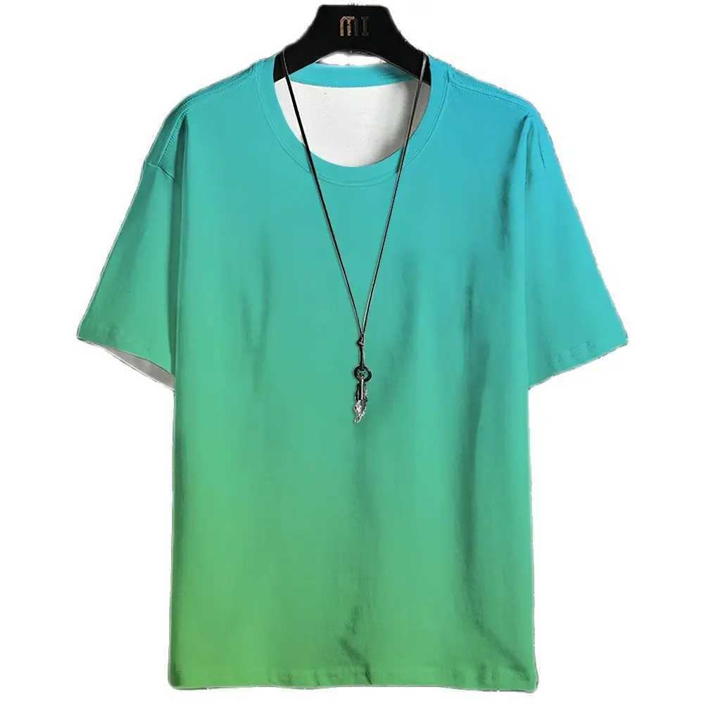 Hip hop loose mens street T-shirt casual classic 2023 summer short sleeved O-neck gradient T-shirt oversized fashionable top-level T-shirtXJ250409