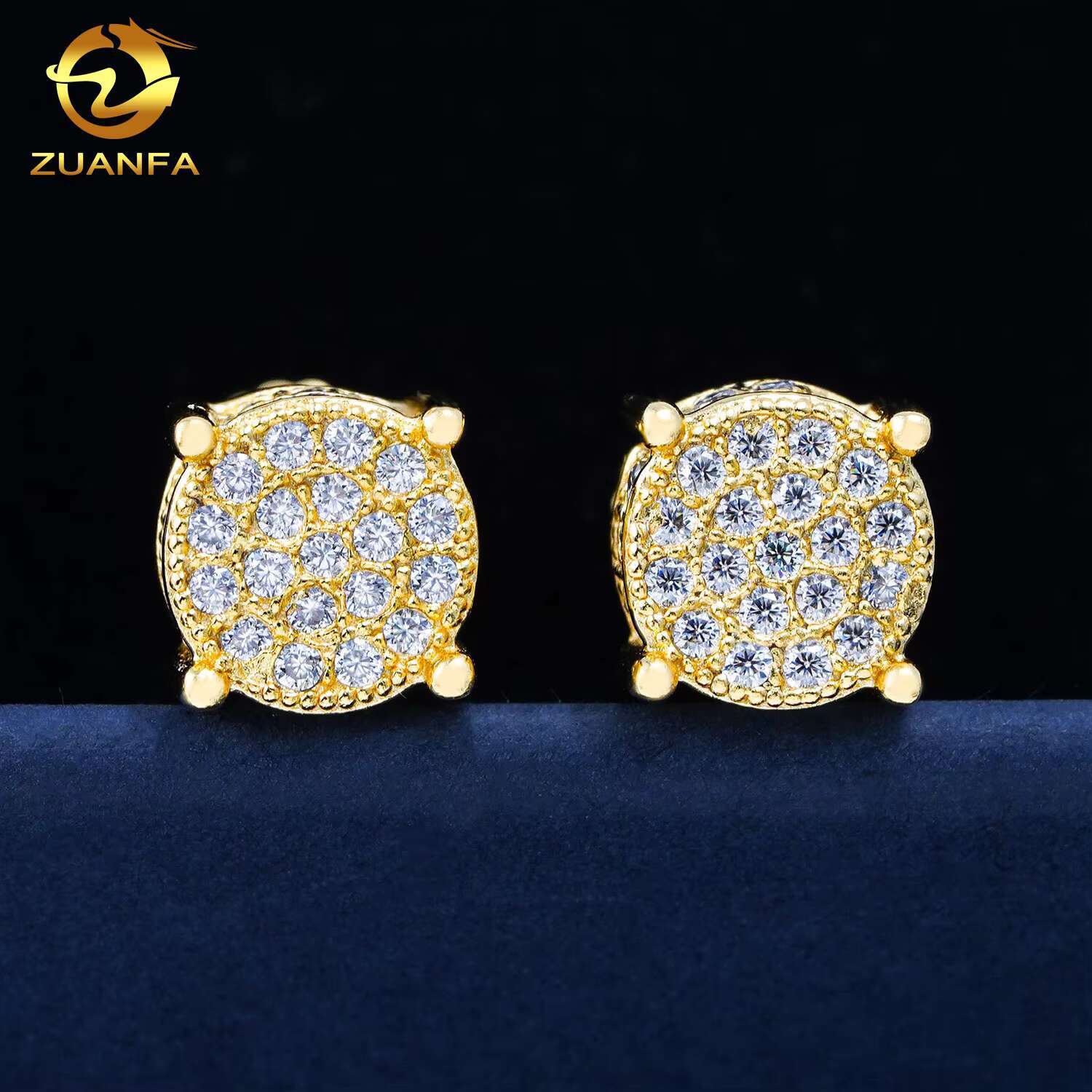 48hours Fast Shipping VVS GRA Certificate Moissanite Diamonds 925 Silver White Gold Plated Stud Earrings Screw Back