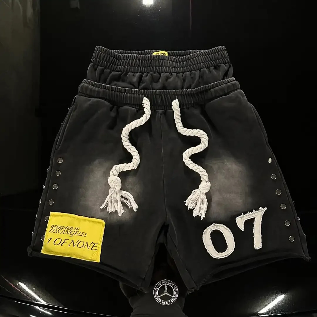 Y2k retro double waisted pants men shorts fashionable street loose shorts harajuku style hip hop hippop pants sweatpants 250407