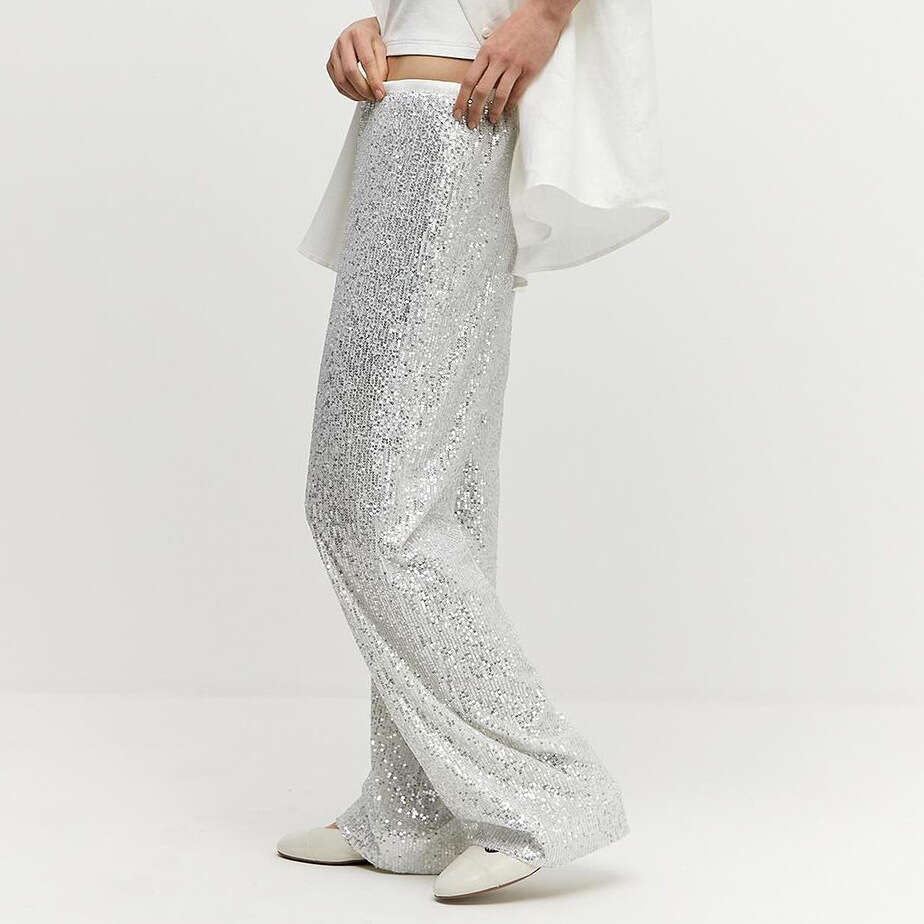 Style Fashion Hot-Selling New Sequin Women's Casual Elegant Commuting Holiday Party Straight-Leg Pants for Women