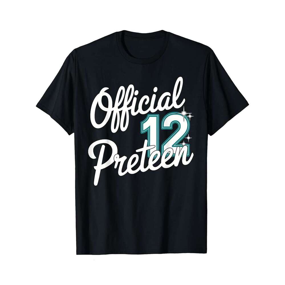 Designer T shirt Official Preteen 12 Year Old 12th Birthday Party Gift - 220g Tshits