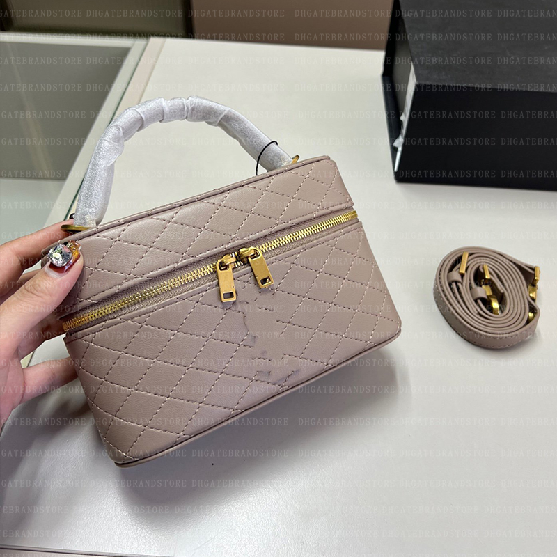 Fashion Womens Leather Cosmetic Zipper Handbag Shoulder Bags Make Up Cases GABY mini new lamb leather zipper makeup bag Wallet Purse