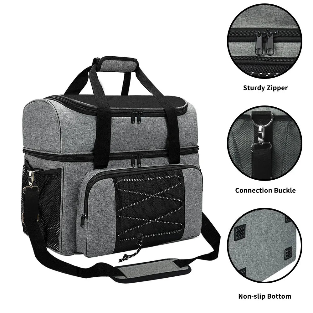 2 Bowling Bag Portable Bowling Bag with Paddle Stand Suitable for Double Bowling and a Pair of Mens Bowling Shoes 250409