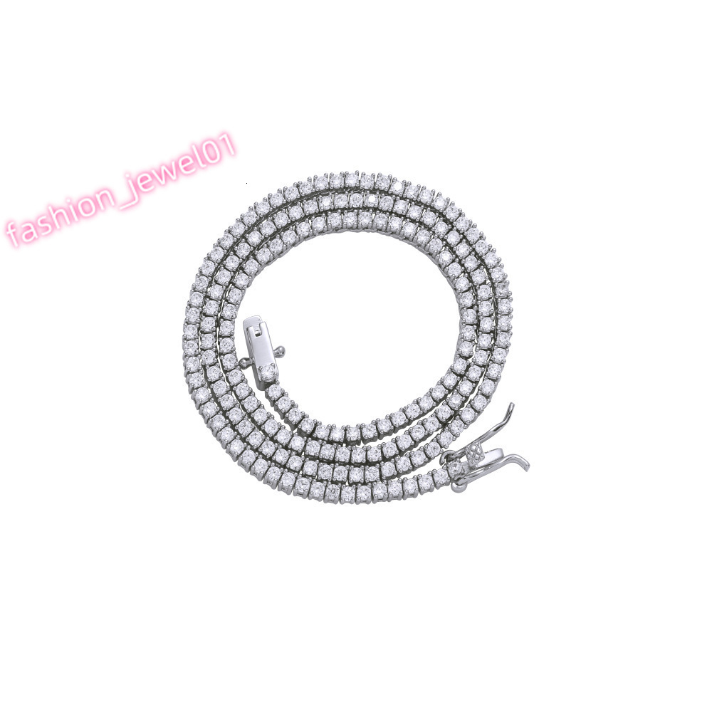 Bling 2mm Cubic Zirconia Tennis Chain Gold Plated Fashion Pave CZ Iced Out Necklace Bracelet Necklace for Women and Men