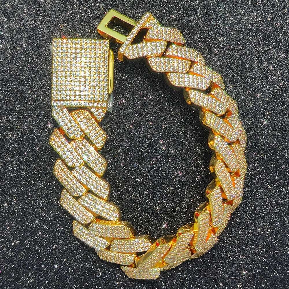 High Quality Hip Hop Jewelry 20mm Bling Iced Out Necklace Three Row Thick And Heavy Cuban Link Chain Necklace For Men