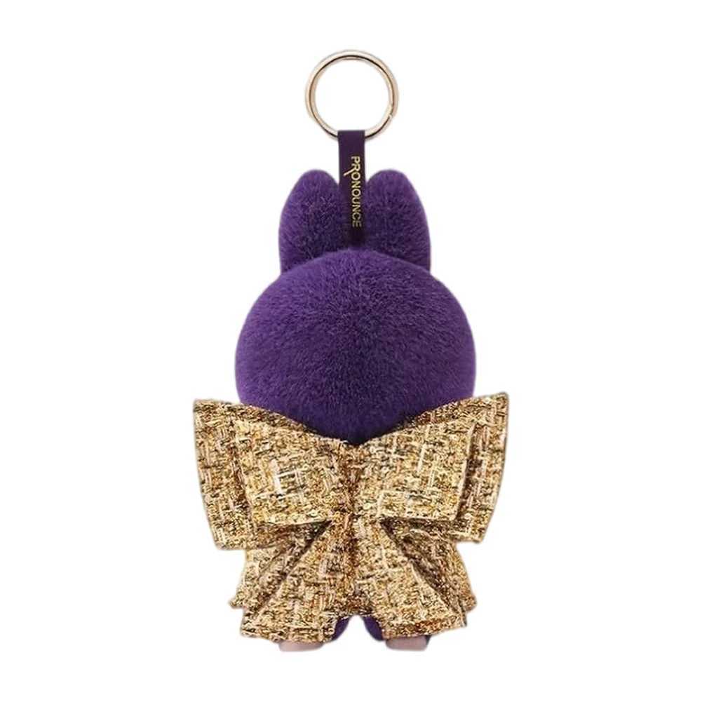 Purple Labubu Plush Doll Toy Keychain Kaii Backpack Pendant Anime Character Model Birtay Childrens GiftXJ250409
