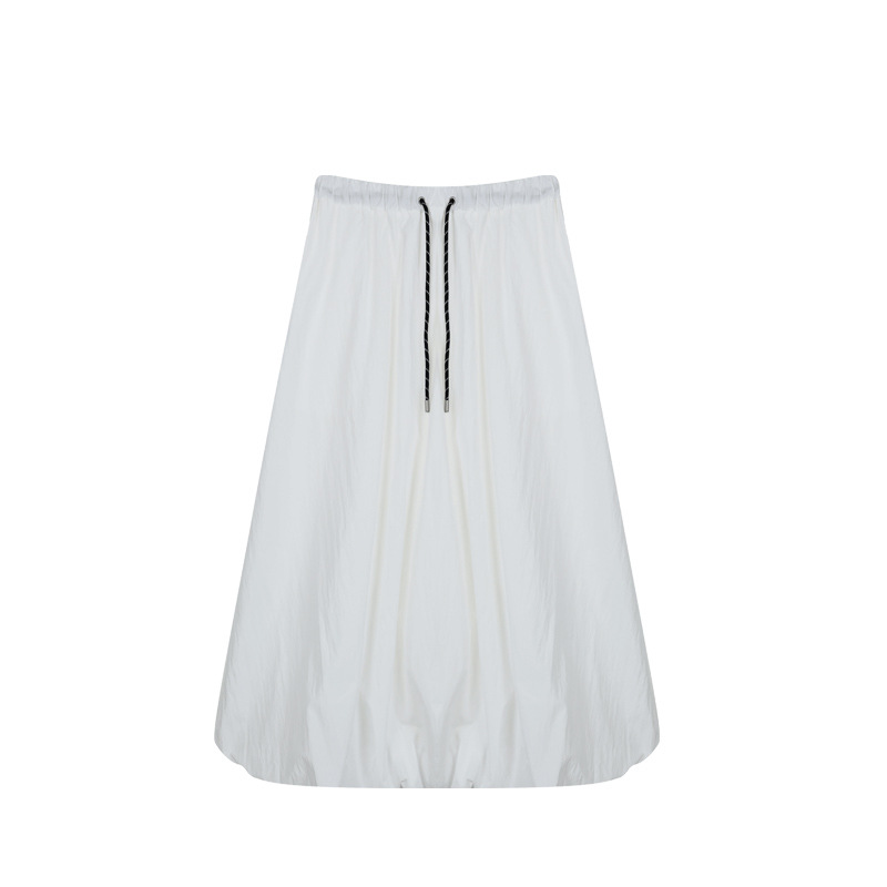 G52160 High quality women's white fluffy flower bud skirt skirt spring and summer new a-line temperament skirt