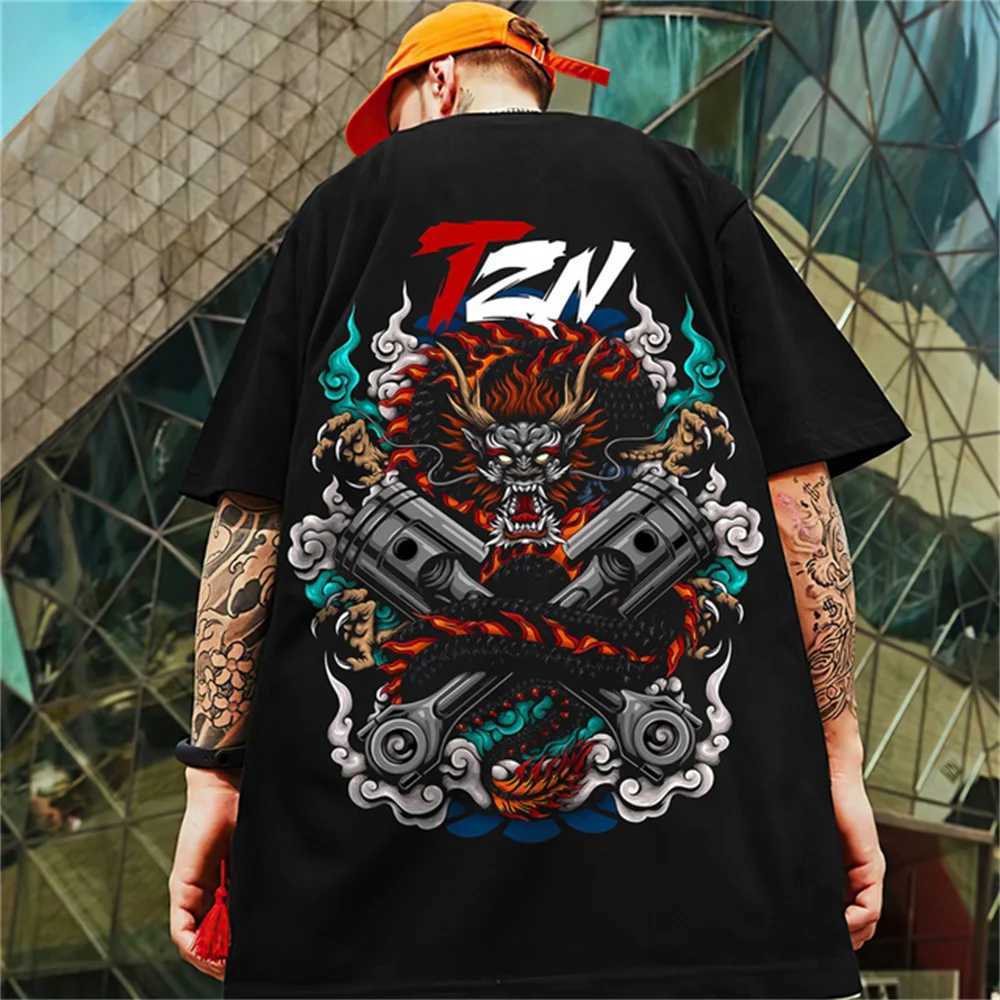Trend Mens T-shirt 3D Printed Mens Street T-shirt Short Sleeve High Street Hip Hop Super Large Summer Street T-shirtXJ250409