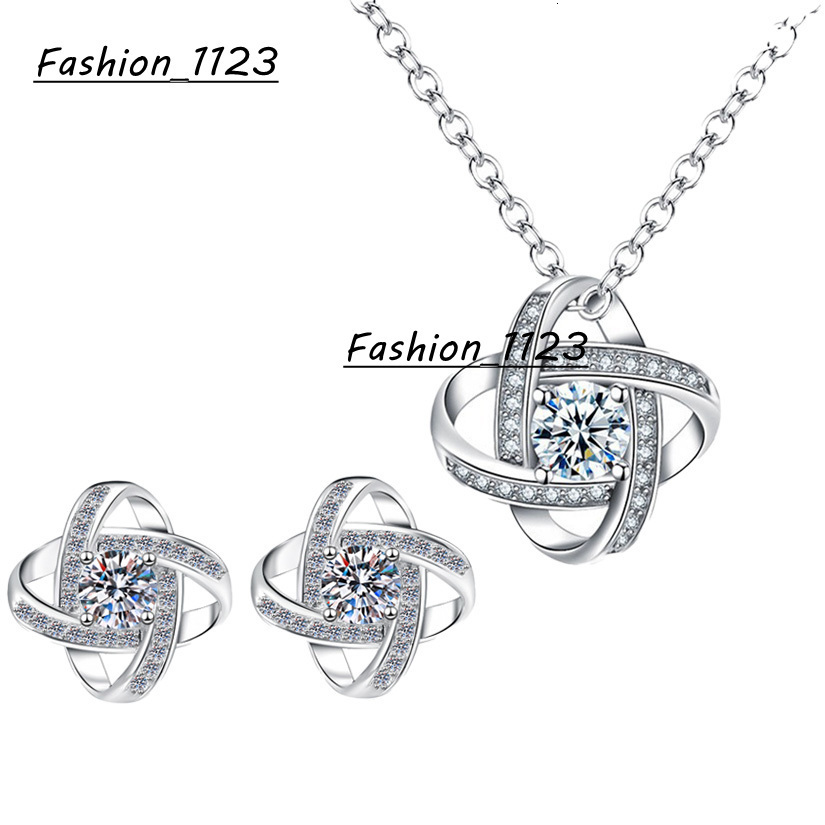 Light Luxury Jewelry S925 Sterling Silver 05Ct VVs1 Moissanite Stud Earring Pendant Necklace Engagement Jewelry Set Women Gifts