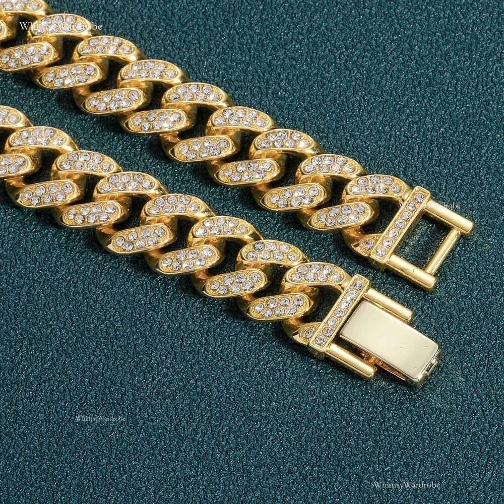 Sterg Sier Ice out VVS Mosan Hip Hop Necklace Custom Size Black Dia Cuban Chain 20mm