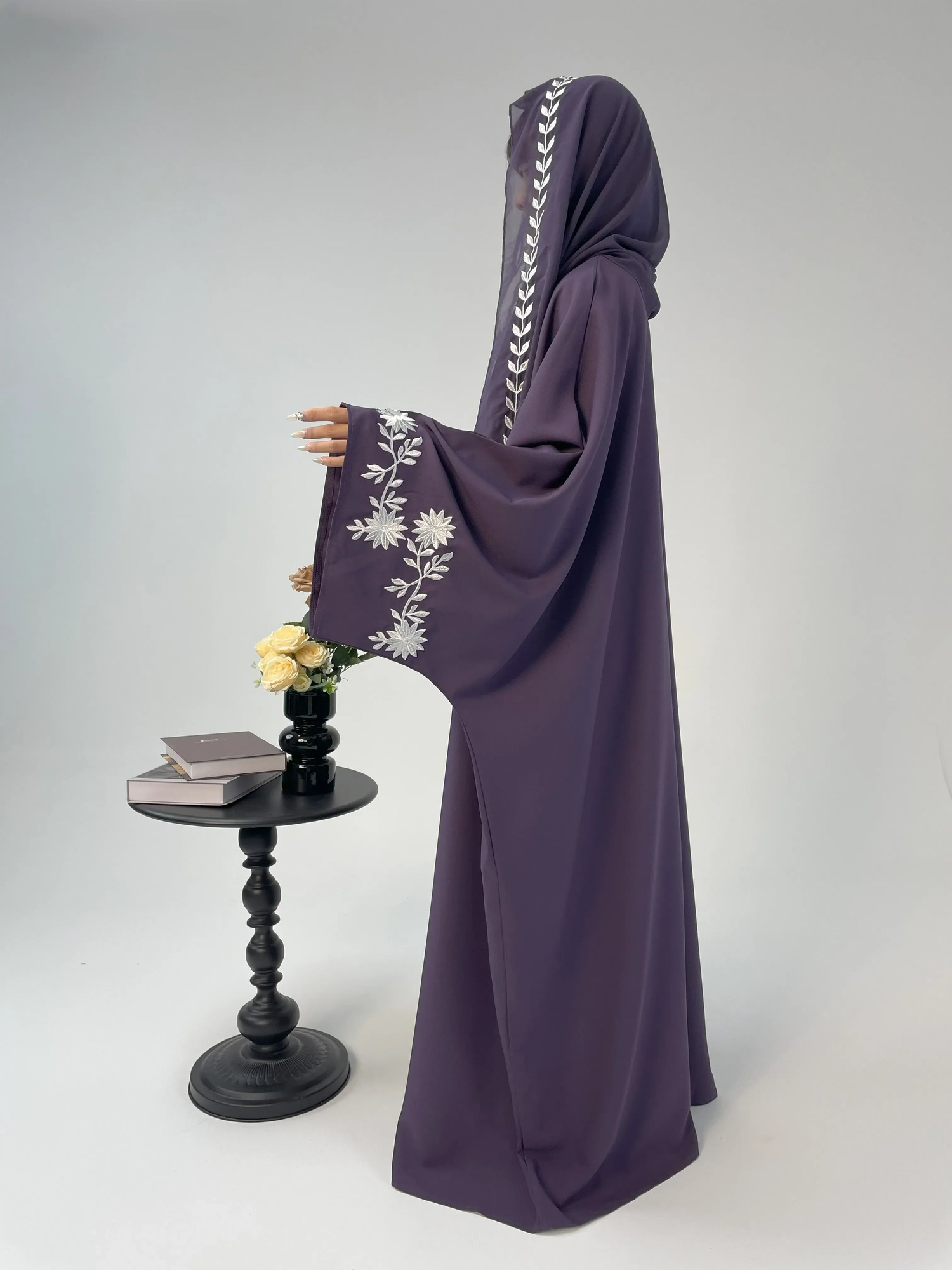 Cross border trade womens Muslim clothing Abaya ed tops robes 250409