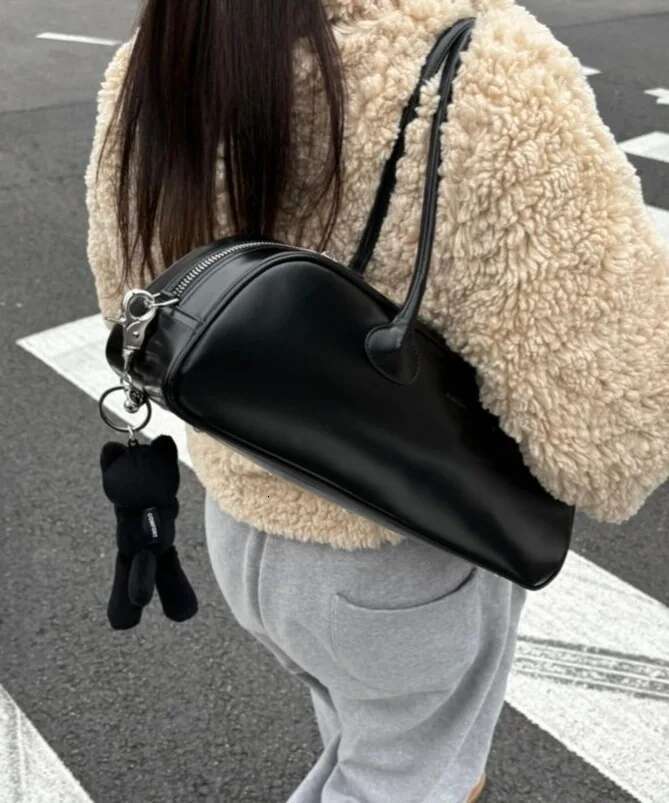 Ins Blogger Favor Fashion Cowhide Handbag Underarm Bag Good Mix Women's Purse